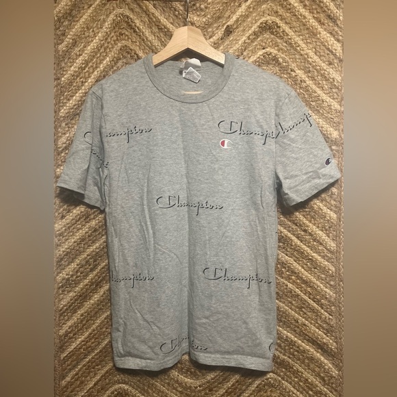 Champion Men's Life Oxford Grey Heritage Logo Print Tee,T-shirt,Size Small - Picture 1 of 8